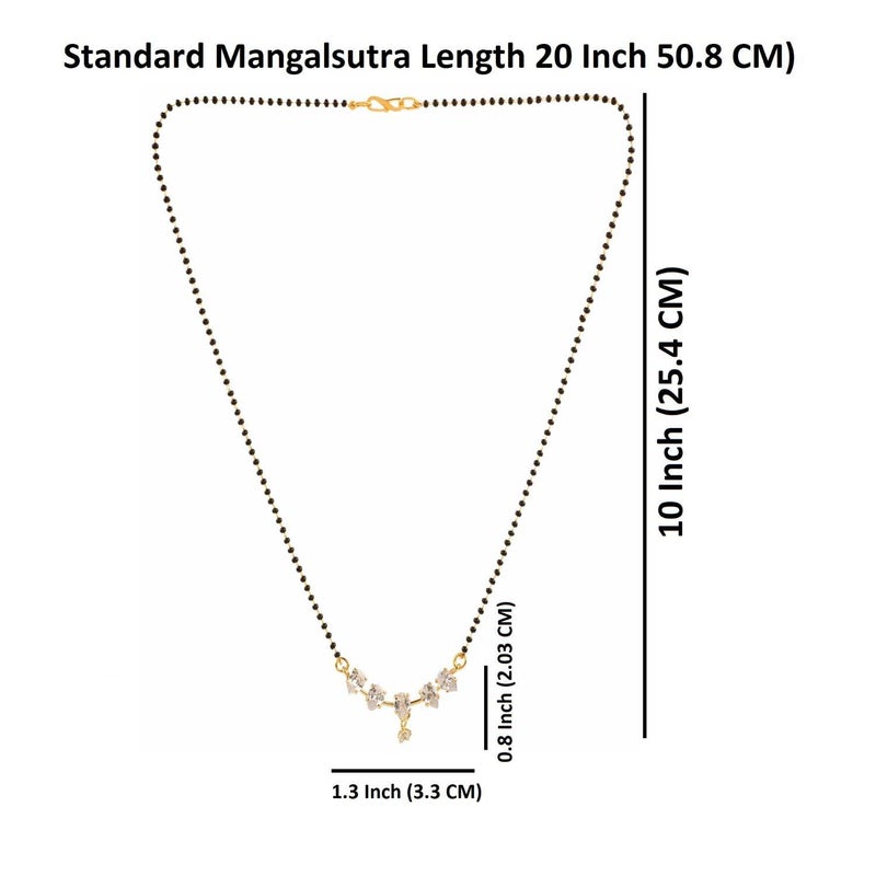 Efulgenz Indian Mangalsutra for Women Traditional CZ Mangalsutra Pendant Necklace Bollywood Jewellery Black Beads Chain Jewelry for Women - Image 2